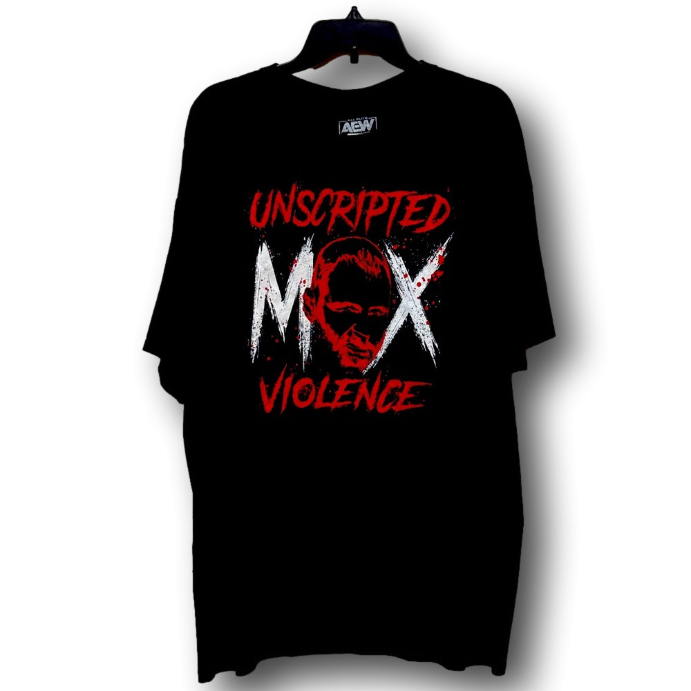 AEW Wrestling "Unscripted Violence" Jon Moxley Graphic T-Shirt - Size XXL - NWT